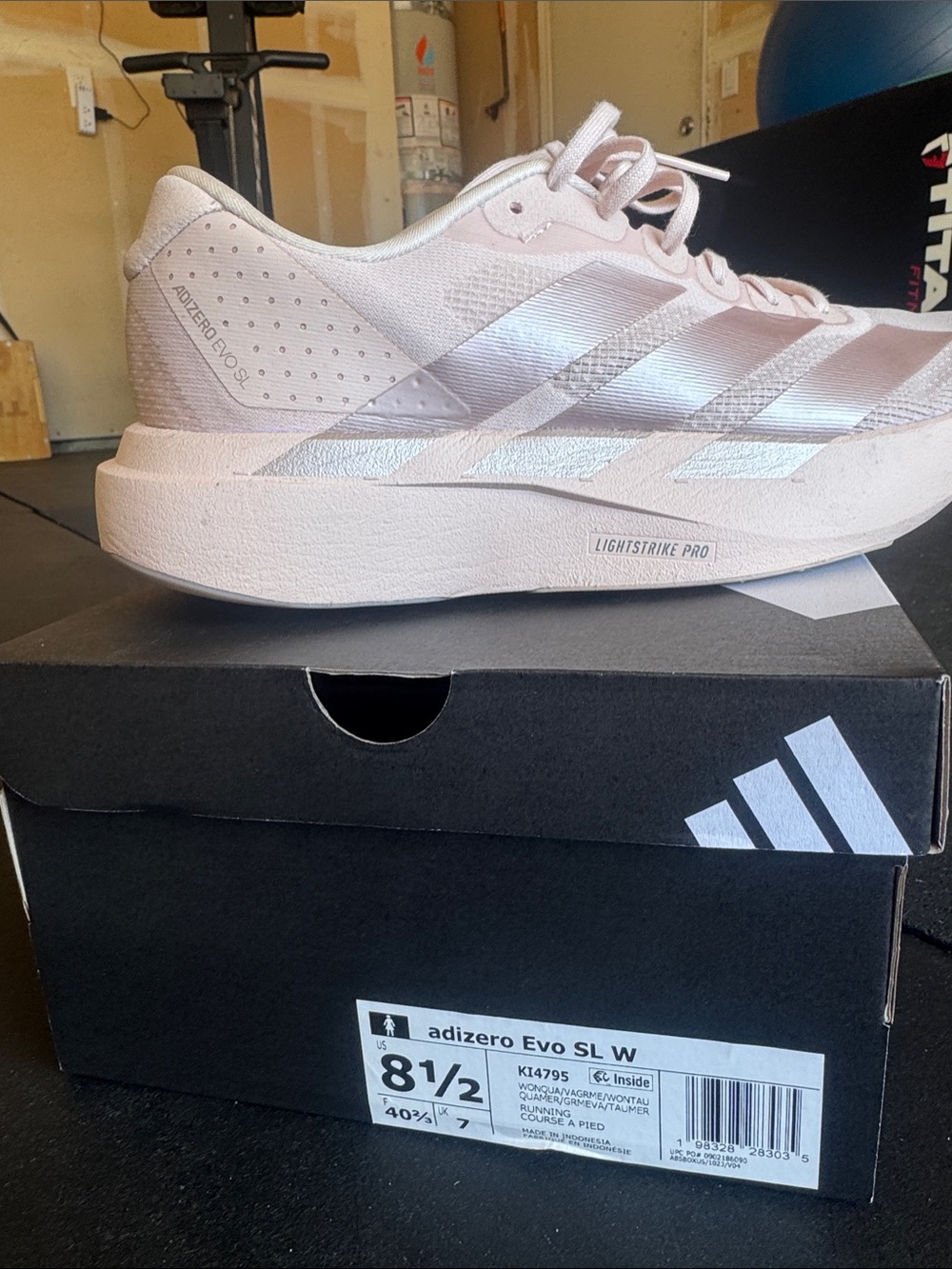 adidas Adizero Evo SL W Pale Pink Lightweight Running Shoes